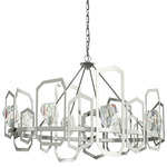 Gatsby Oval Bar Chandelier - Sterling / Crystal