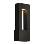 Atlantis Wide Outdoor Wall Light - Satin Black / Etched Glass
