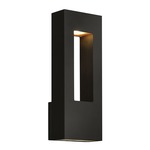 Atlantis Wide Outdoor Wall Light - Satin Black / Etched Glass