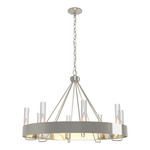 Banded Ring Chandelier - Sterling / Clear