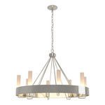 Banded Ring Chandelier - Sterling / Frosted