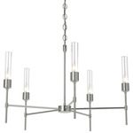 Vela Chandelier - Sterling / Clear