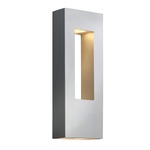 Atlantis Wide Outdoor Wall Light - Titanium / Etched Glass