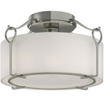 Bow Semi Flush Ceiling Light - Sterling / Opal
