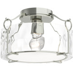Bow Semi Flush Ceiling Light - Sterling / Water Glass