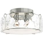 Bow Semi Flush Ceiling Light - Sterling / Water Glass
