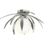 Dahlia Globe Ceiling Light Fixture - Sterling / Opal