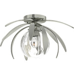 Dahlia Globe Ceiling Light Fixture - Sterling / Water Glass