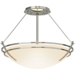 Presidio Tryne Semi Flush Ceiling Light - Sterling / Opal