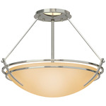 Presidio Tryne Semi Flush Ceiling Light - Sterling / Sand