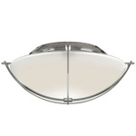 Compass Flush Ceiling Light Fixture - Sterling / Opal