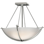 Compass Semi Flush Ceiling Light - Sterling / Opal
