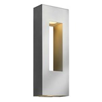 Atlantis Wide Outdoor Wall Light - Titanium / Etched Glass