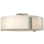 Impressions Semi Flush Ceiling Light - Sterling / Opal