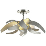 Corona Semi Flush Ceiling Light - Sterling / Clear and Frosted