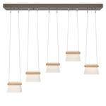 More Cowbell Linear Multi Light Pendant - Bronze / Clear / Frosted