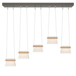 More Cowbell Linear Multi Light Pendant - Dark Smoke / Clear / Frosted