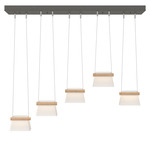 More Cowbell Linear Multi Light Pendant - Natural Iron / Clear / Frosted