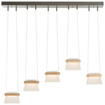 More Cowbell Linear Multi Light Pendant - Vintage Platinum / Clear / Frosted