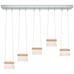 More Cowbell Linear Multi Light Pendant - Vintage Platinum / Clear / Frosted