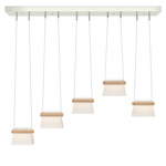 More Cowbell Linear Multi Light Pendant - Sterling / Clear / Frosted