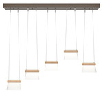 More Cowbell Linear Multi Light Pendant - Bronze / Clear
