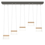 More Cowbell Linear Multi Light Pendant - Natural Iron / Clear