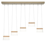 More Cowbell Linear Multi Light Pendant - Soft Gold / Clear