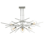 Griffin Linear Chandelier - Sterling / Clear Simon Pearce