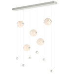 Abacus Linear Pendant - Sterling / Opal