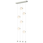 Abacus Ceiling-to-Floor LED Pendant - Sterling / Opal