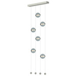Abacus Ceiling-to-Floor LED Pendant - Sterling / Cool Grey