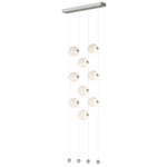 Abacus Ceiling-to-Floor LED Pendant - Sterling / Opal