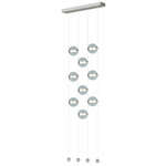 Abacus Ceiling-to-Floor LED Pendant - Sterling / Cool Grey