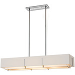 Exos Rectangular Double Shade Pendant - Sterling / Flax