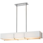 Exos Rectangular Double Shade Pendant - Sterling / Natural Anna