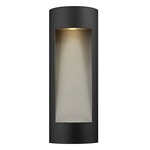 Luna Rounded Outdoor Wall Sconce - Satin Black / Etched Glass