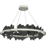 Hildene Circular Pendant - Sterling / Black