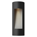 Luna LED Rounded Outdoor Wall Light - Satin Black / Etched Glass