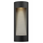 Luna Rounded Outdoor Wall Sconce - Satin Black / Etched Glass