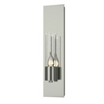 Pillar Wall Sconce - Sterling / Seeded Clear