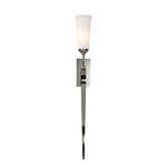 Sweeping Taper ADA Wall Sconce - Sterling / Opal