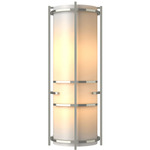 Extended Bars Wall Sconce - Sterling / White Art