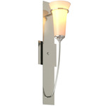 Banded Torch Wall Sconce - Sterling / Opal
