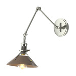 Henry Swing Arm Wall Sconce - Sterling / Bronze
