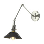 Henry Swing Arm Wall Sconce - Sterling / Black