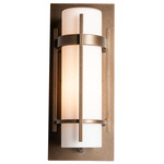 Banded Small Outdoor Wall Sconce - Coastal Bronze / Opal