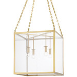 Catskill Pendant - Aged Brass / Clear