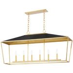 Paxton Linear Chandelier - Gold Leaf / Black