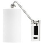 Wayne Swing Arm Wall Sconce - Polished Nickel / Belgian Linen